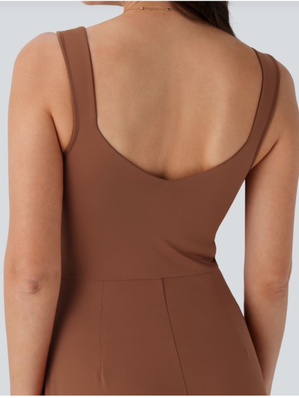 Halara U Back Sleeveless Casual Jumpsuit with Pockets Rust Red Medium NWT - Picture 5 of 6
